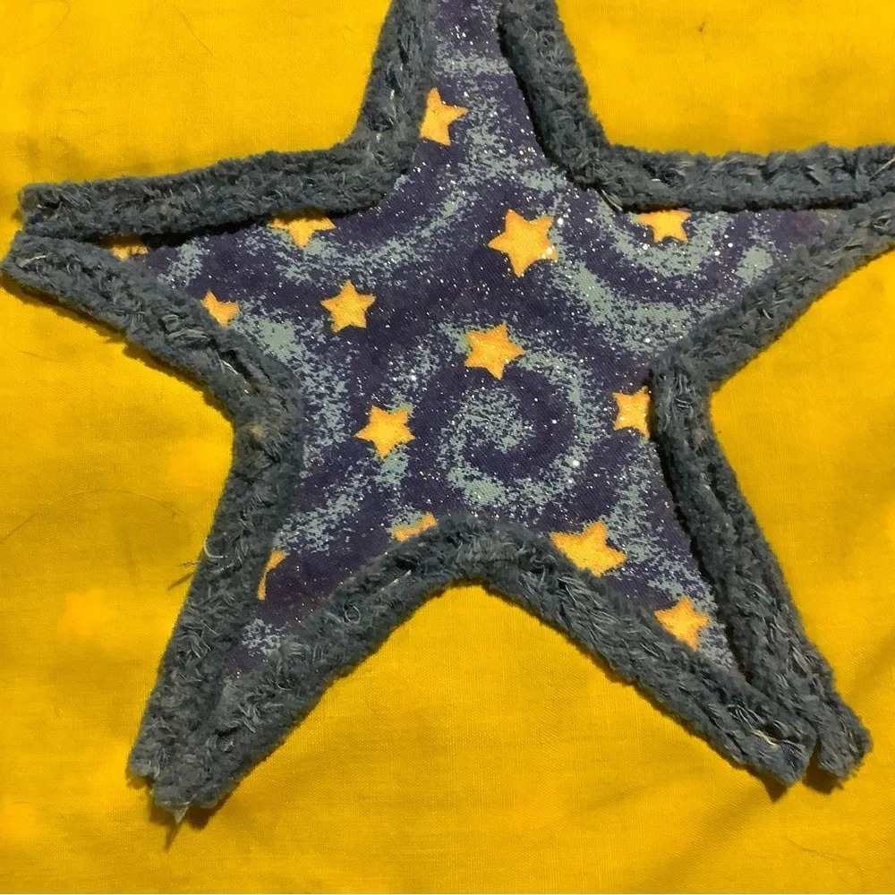 Starry Blue and Yellow Decorative Pillow